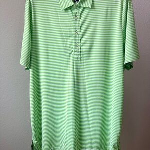 RLX Ralph Lauren Light Green Striped Polo Shirt